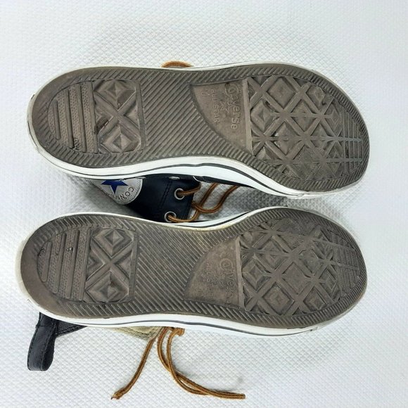 Converse Chuck Taylor Classic Boot High Black Leather Mens Size 10 Moc Toe - Picture 6 of 7